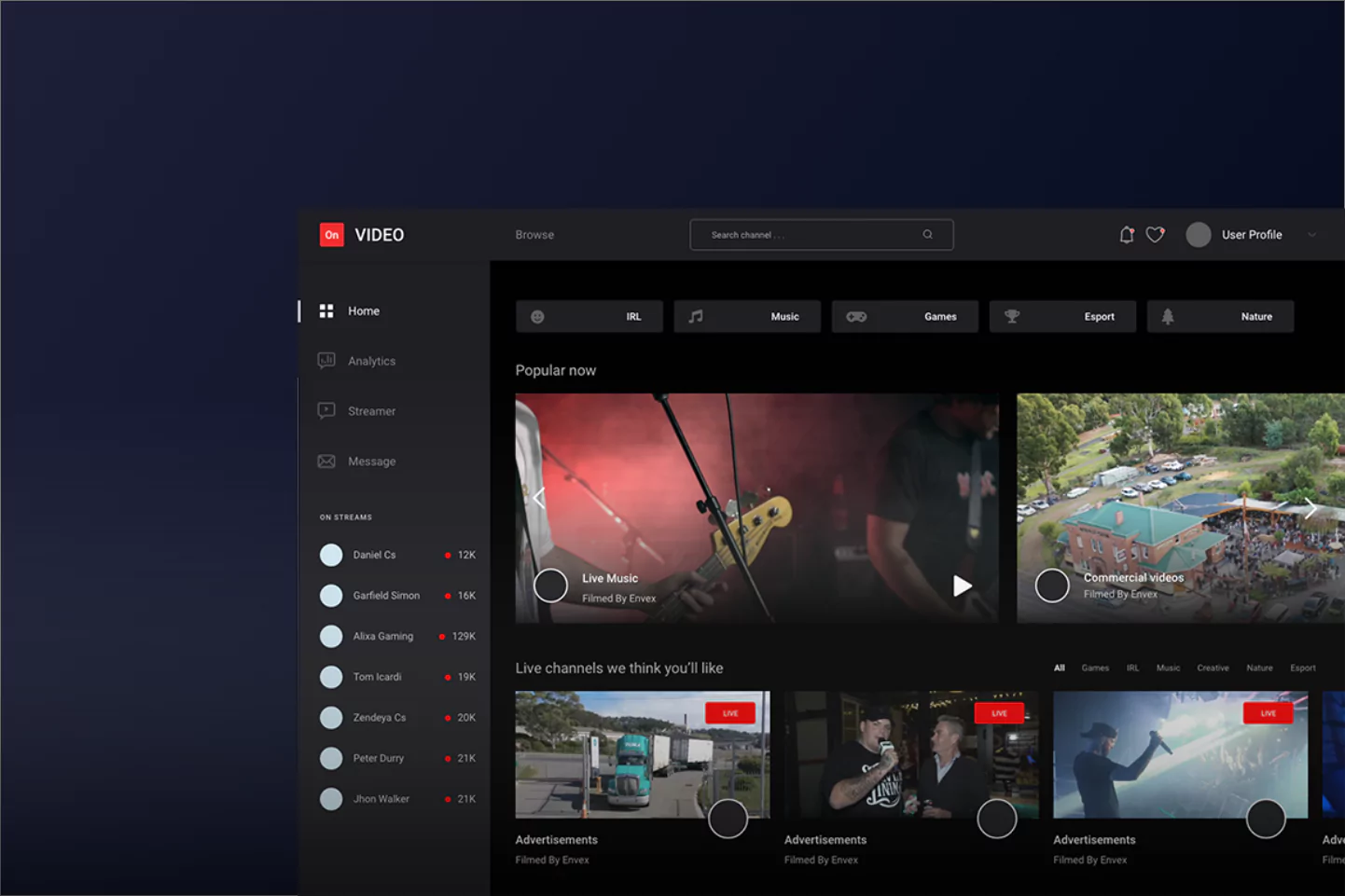 Video editor with different videos shown