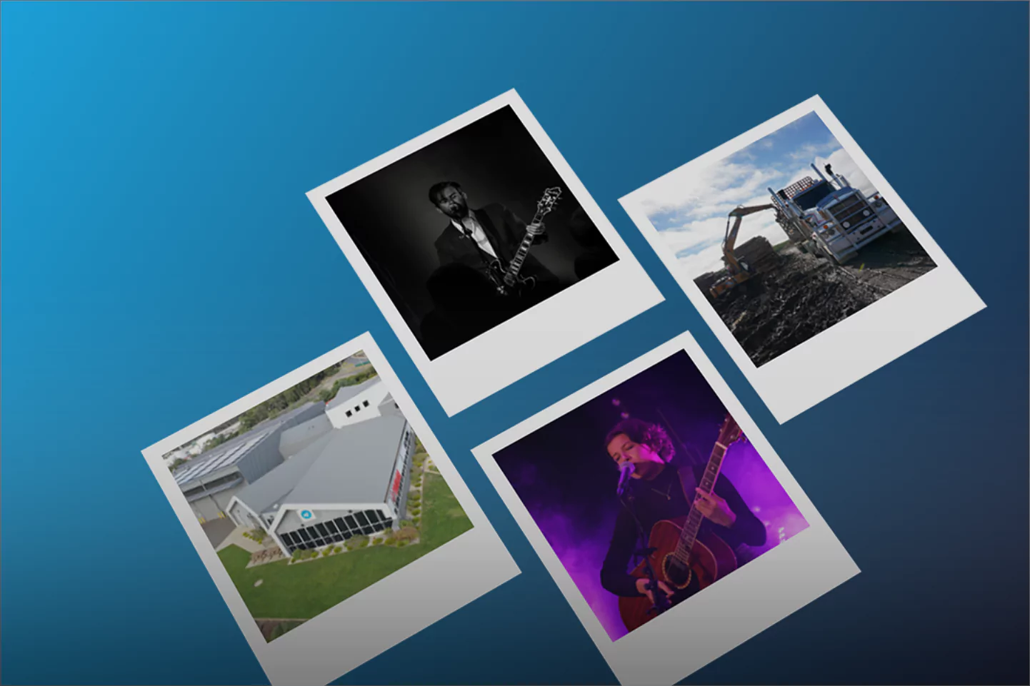 Compilation of 4 polaroid images